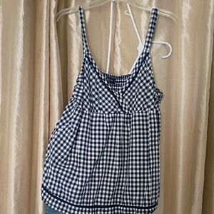 Faded Glory Navy Gingham Camisole